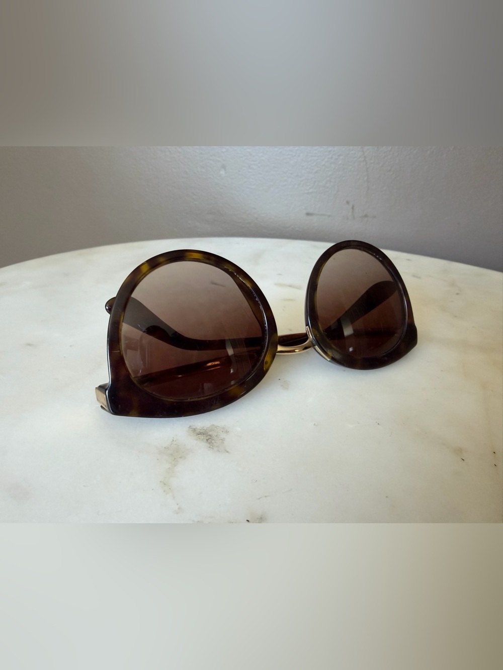 Dolce & Gabbana Round Tortoiseshell Women's Sunglasses - Brown Lenses